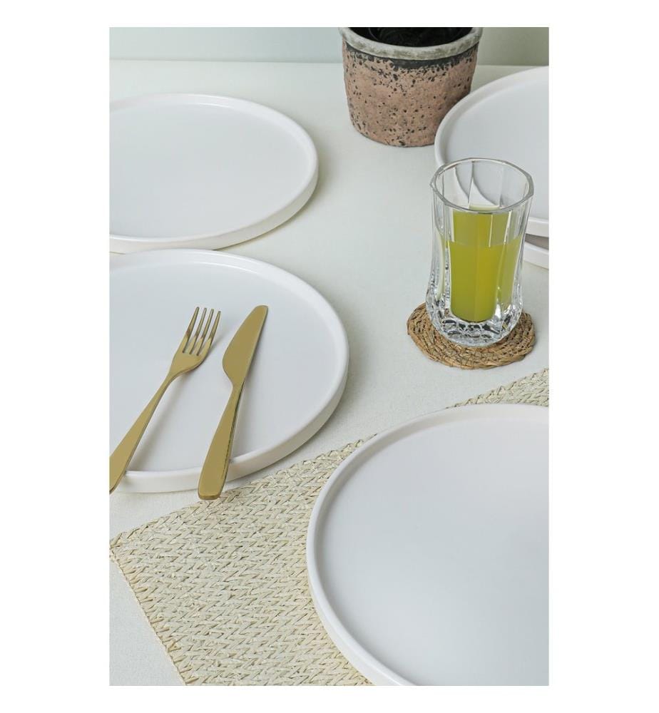 Lot de 6 assiettes de service - Blanc mat