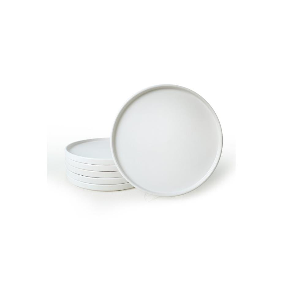 Lot de 6 assiettes de service - Blanc mat