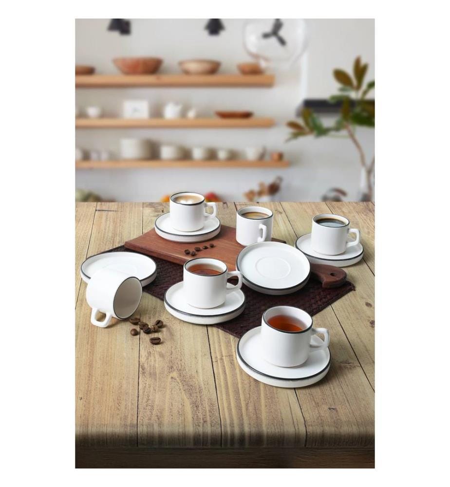 Set of 12 tea cups - Matte white