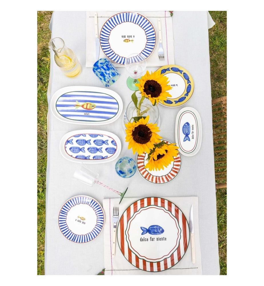 Lot de 6 assiettes de service - Bleu