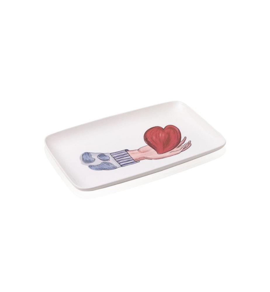 Tablett – Weiss, Rot und Blau