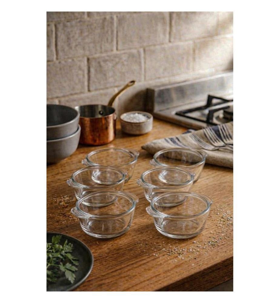 Set of 6 Glass Bowls - Clear