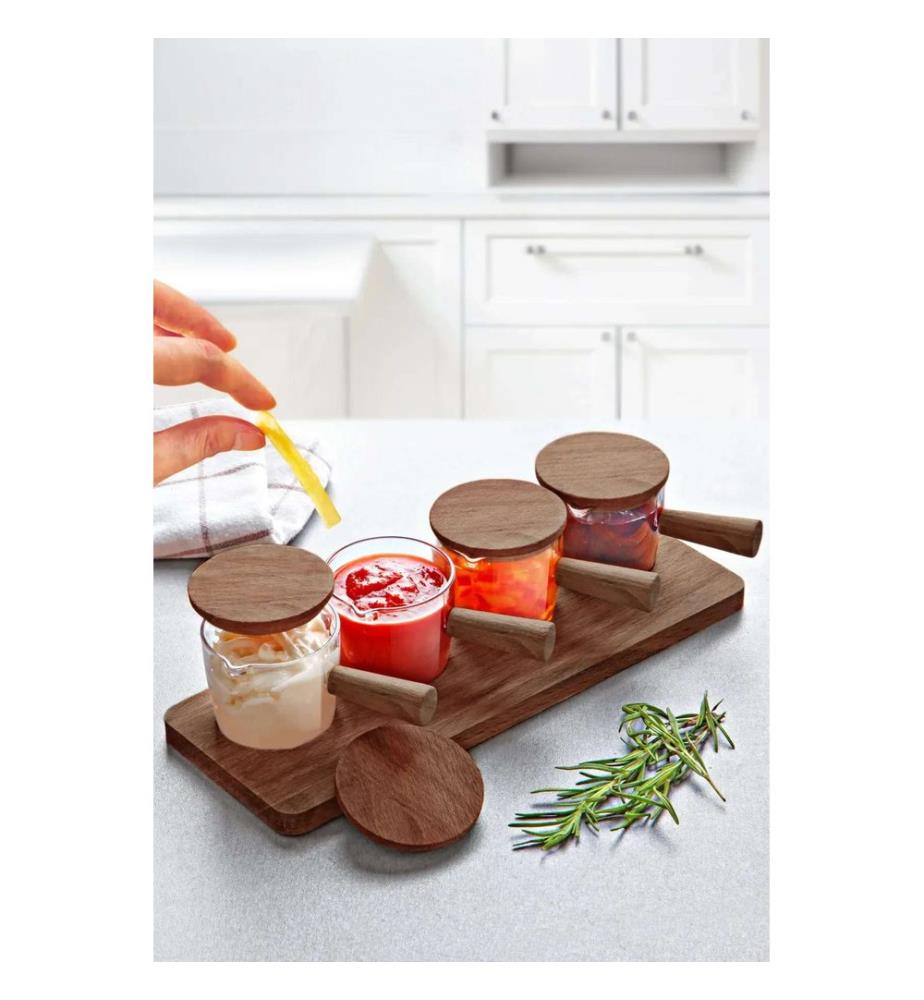 Lot de 4 saucières - Marron