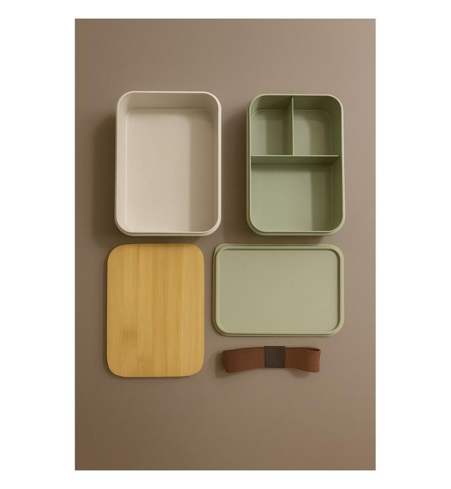 Lot de 2 boîtes à lunch - Vert et Jaune