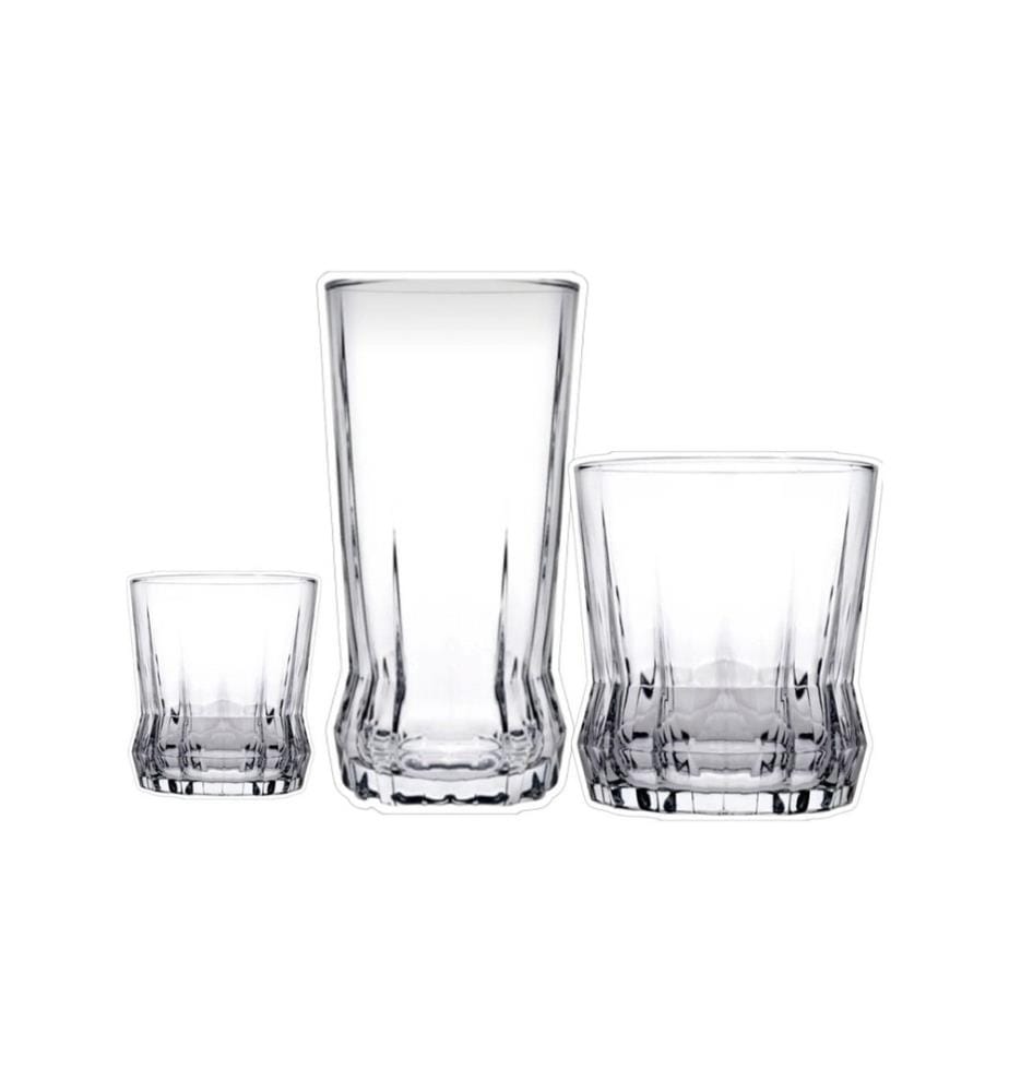 18er-Set Gläser – transparent