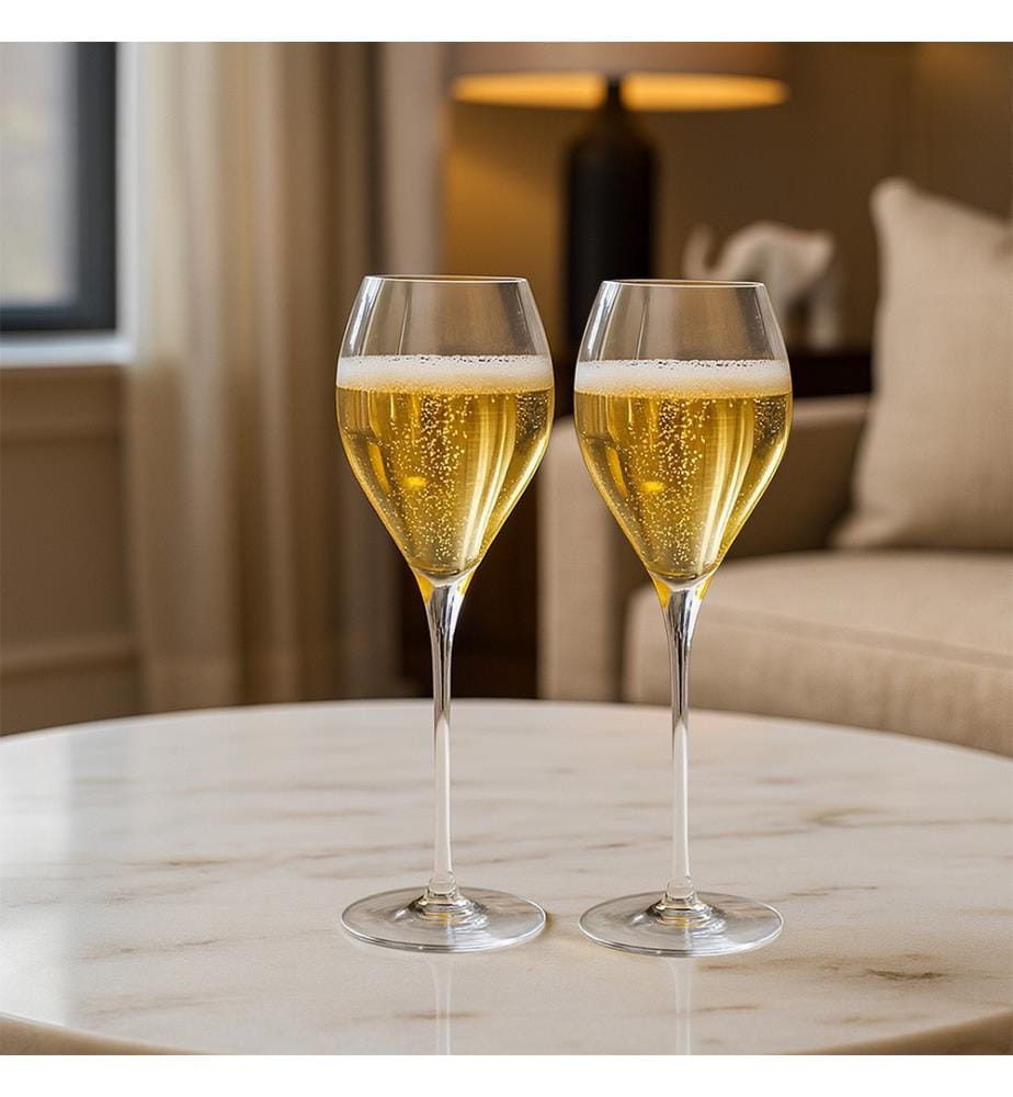Set of 2 Crystal Champagne Flutes - 29 Cl