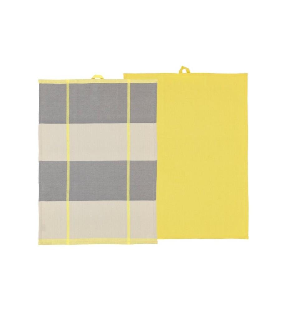 Södahl Geschirrtuch-Set Blocks, 50 x 70 cm, Yellow, 2 Stück