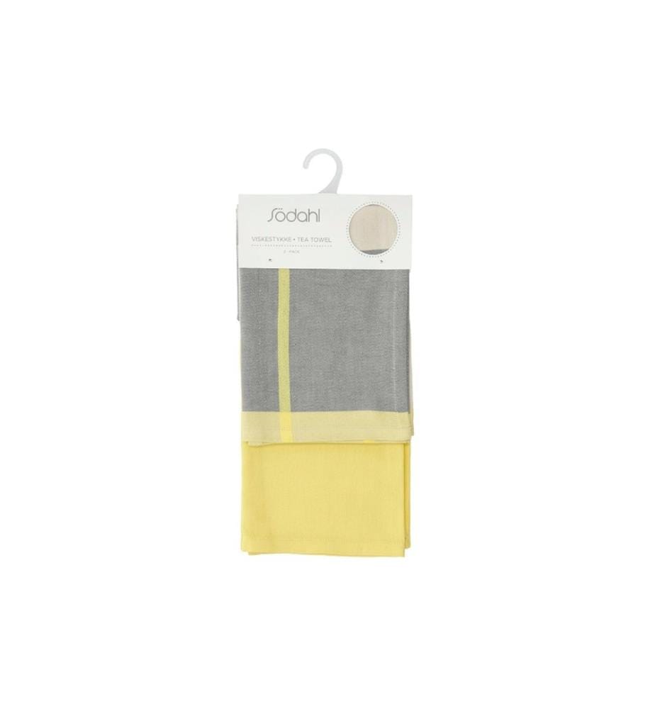 Södahl Geschirrtuch-Set Blocks, 50 x 70 cm, Yellow, 2 Stück