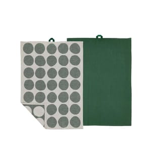 Södahl Geschirrtuch-Set Bubbles, 50 x 70 cm, Pine green, 2 Stück