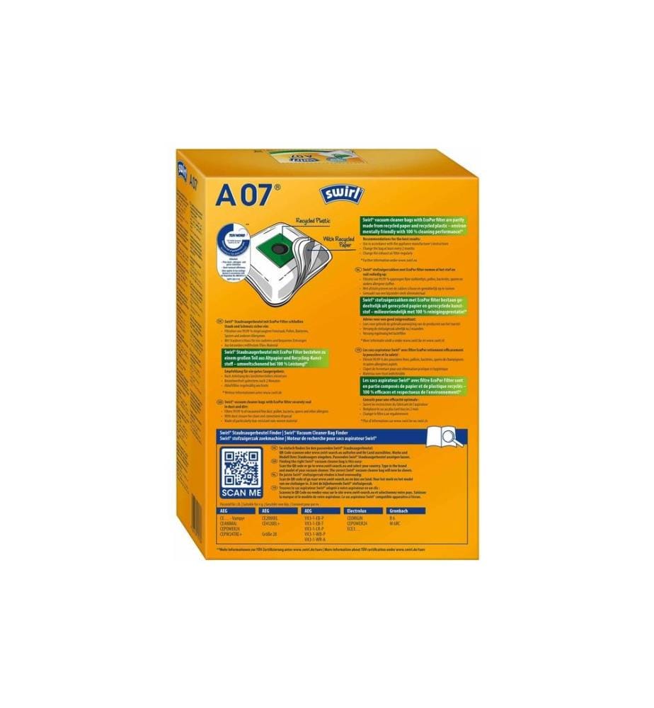 SWIRL - Sac filtrant pour aspirateur A 07 4 Pièce/s