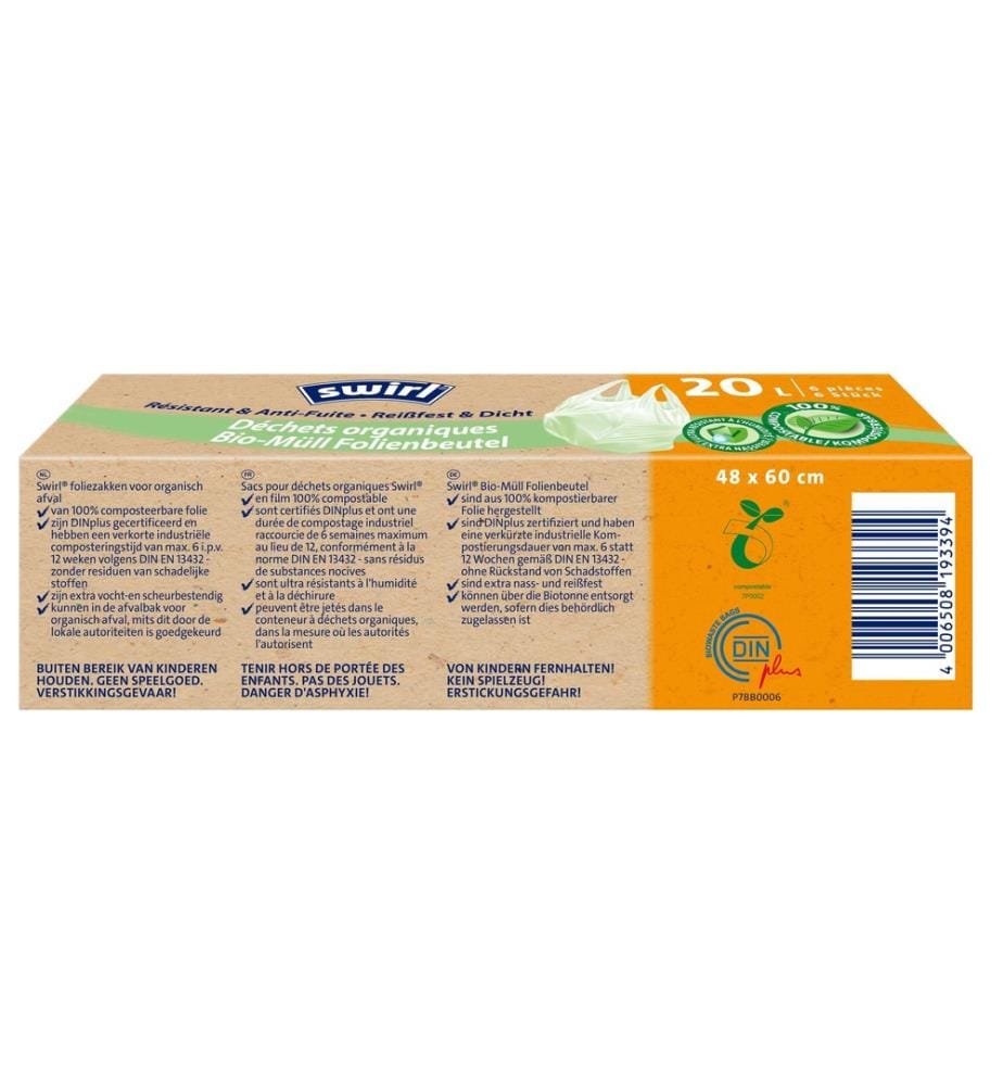 SWIRL - Grüngut-Müllbeutel 20 l, 6 Stück