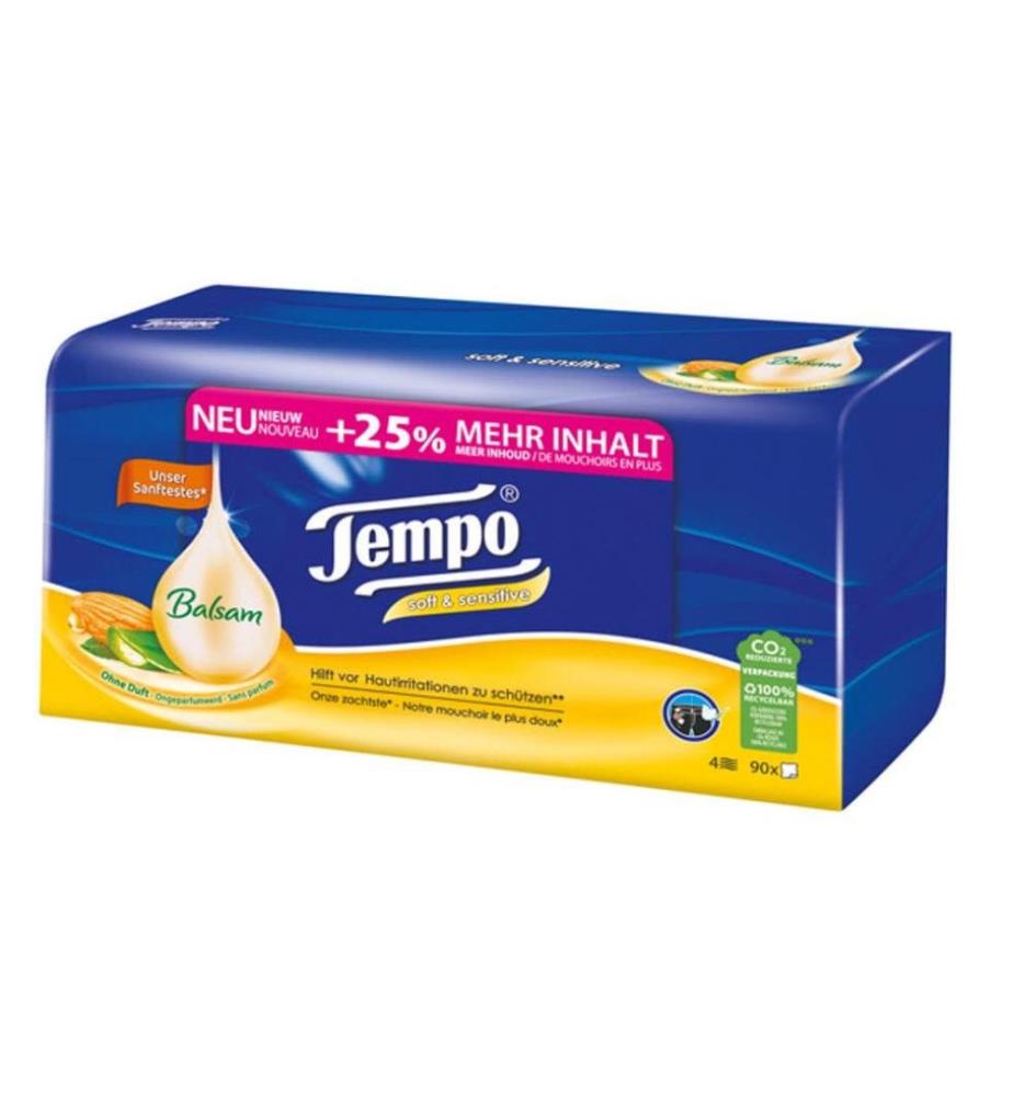 TEMPO - Taschentücher Box soft & sensitive 90 Stück