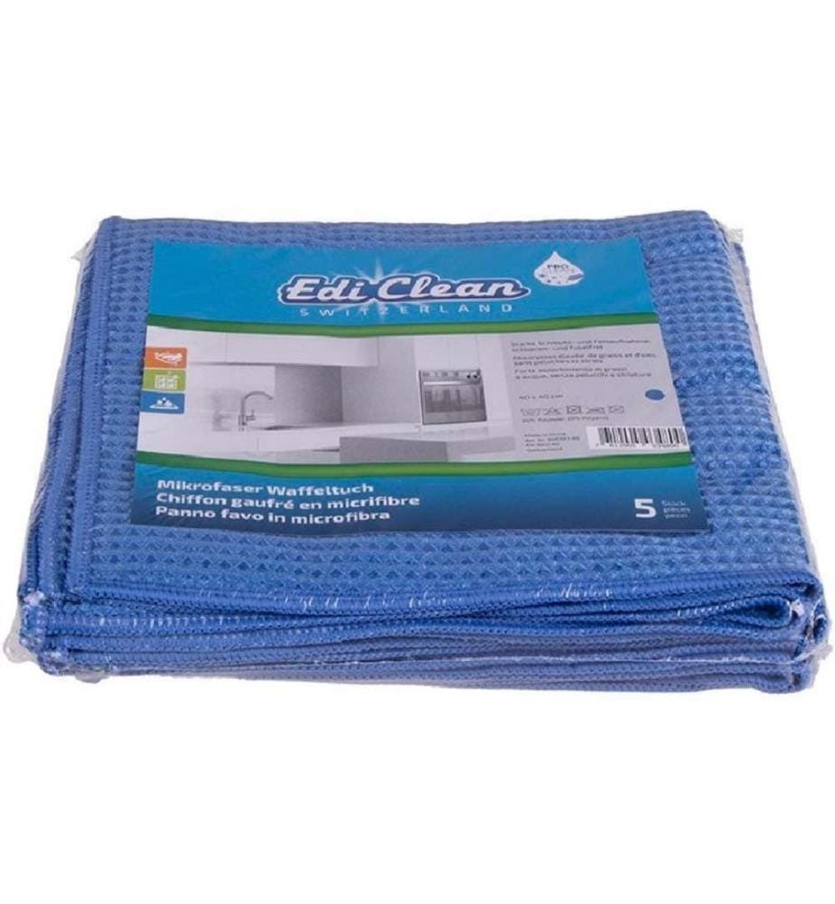 EDI BAUR - Chiffon de nettoyage en microfibre 5 Pièce/s, Bleu