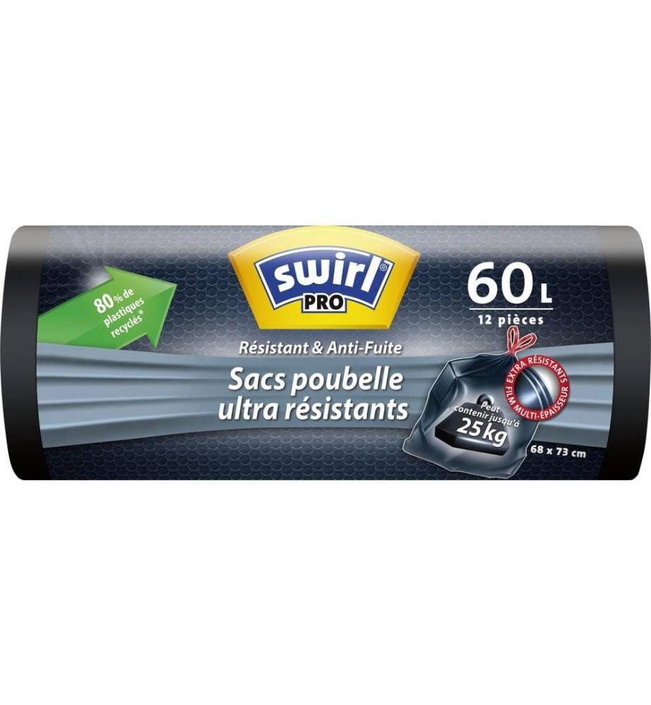 SWIRL - Müllbeutel Schwerlast 60 l, 12 Stück