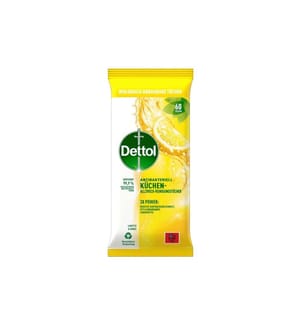 DETTOL - Lingettes nettoyantes universelles pour la cuisine Lime & Menthe 60 pièces