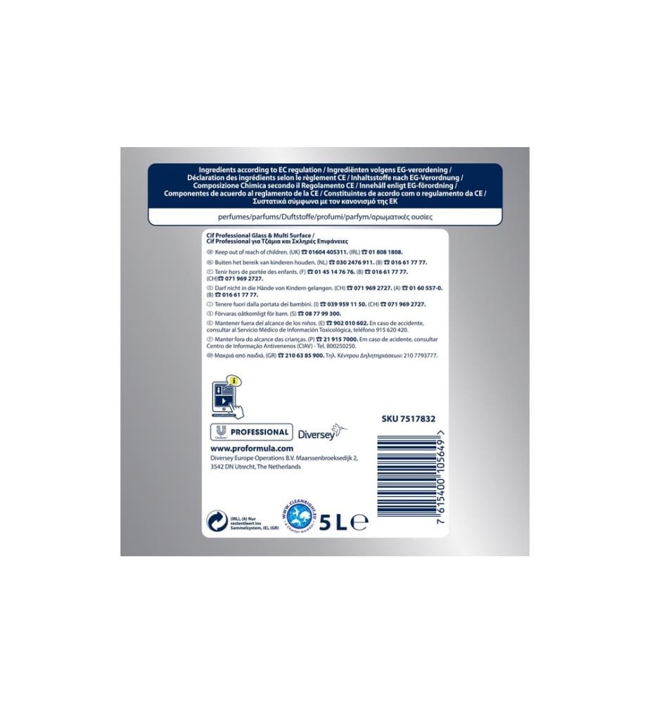 DIVERSEY PRO - Formula Glasreiniger Cif Professional 5 l