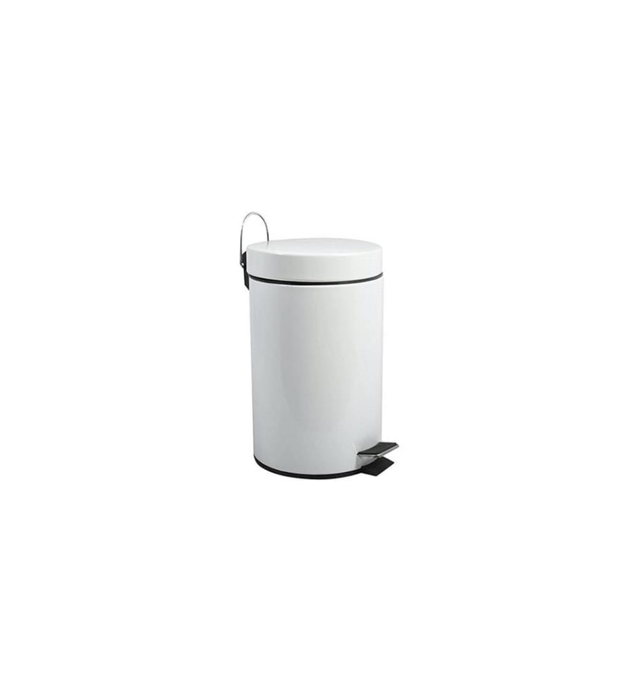 MSV - Poubelle à pédale 12 l, Blanc