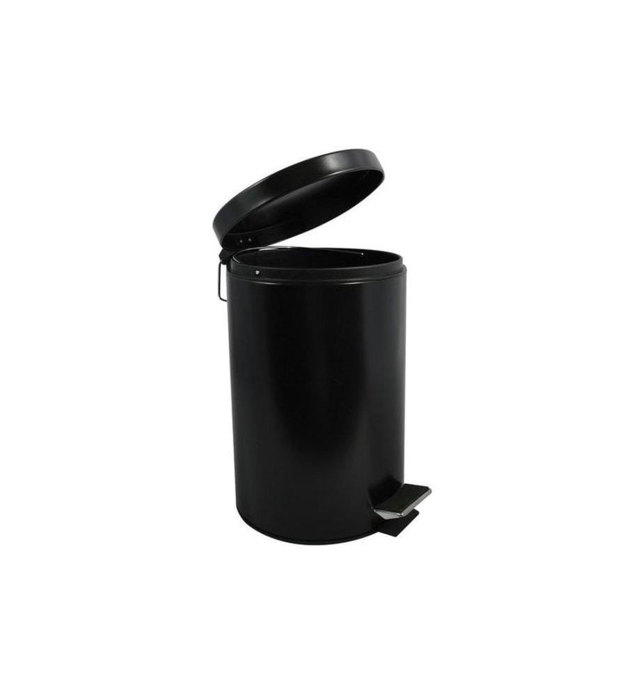 MSV - Treteimer 12 l, Schwarz matt/Schwarz