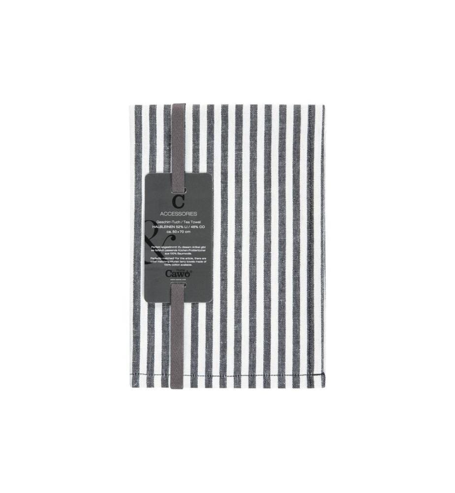 CAWÖ - Geschirrtuch Zoom Streifen Schwarz/Weiss