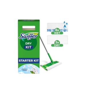 SWIFFER - Balai à laver Kit de démarrage 12 pièces, vert