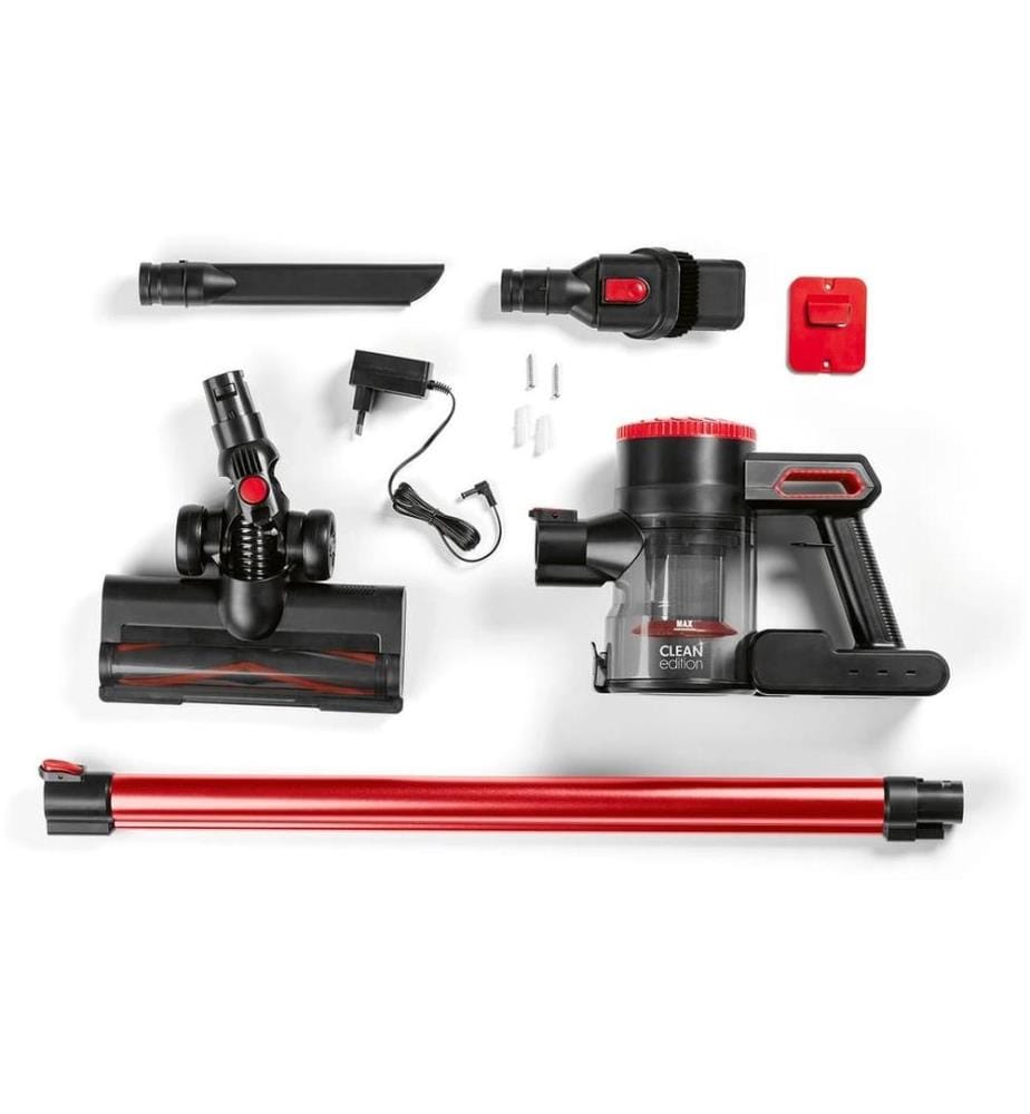 CLEANMAXX - Akku-Hand- und Stielsauger mit 2-fach-Filter , Rot