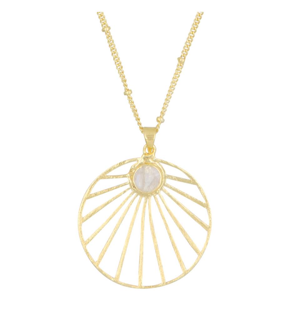 Halskette Ania, Goldmessing - Grau und Gold