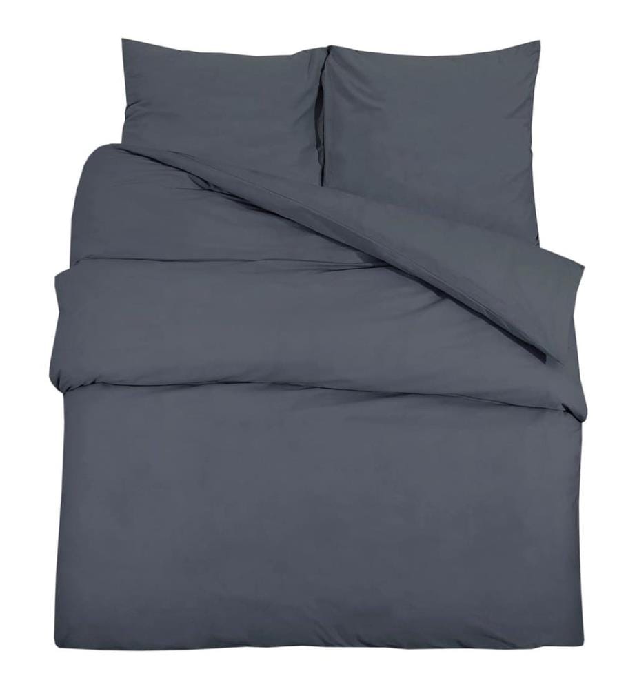 Bettwäsche-Set Anthrazit 240x220 cm Leichte Mikrofaser