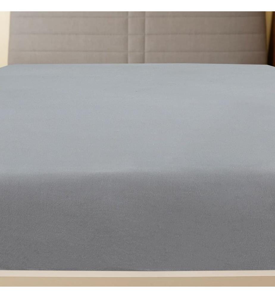 Spannbettlaken Jersey Grau 140x200 cm Baumwolle