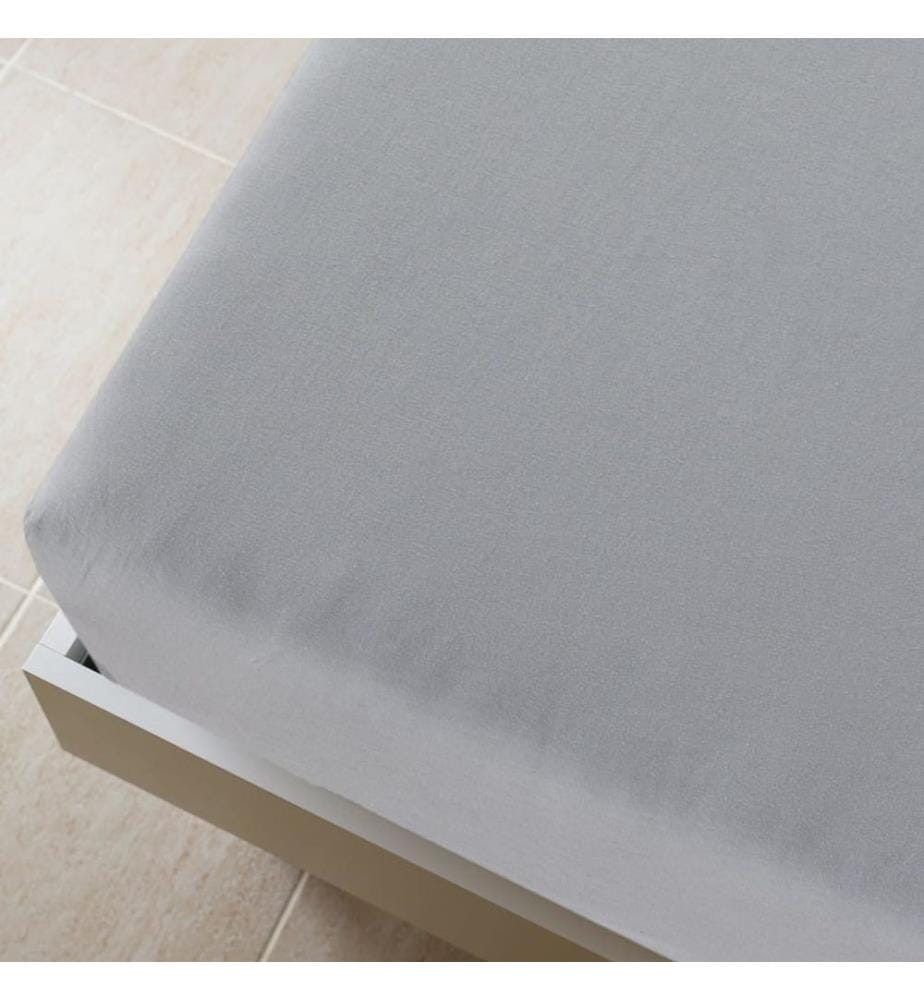 Spannbettlaken Jersey Grau 140x200 cm Baumwolle