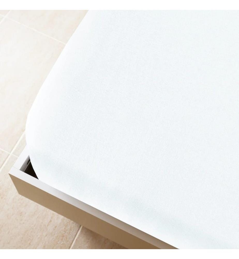 Spannbettlaken Jersey Weiss 160x200 cm Baumwolle