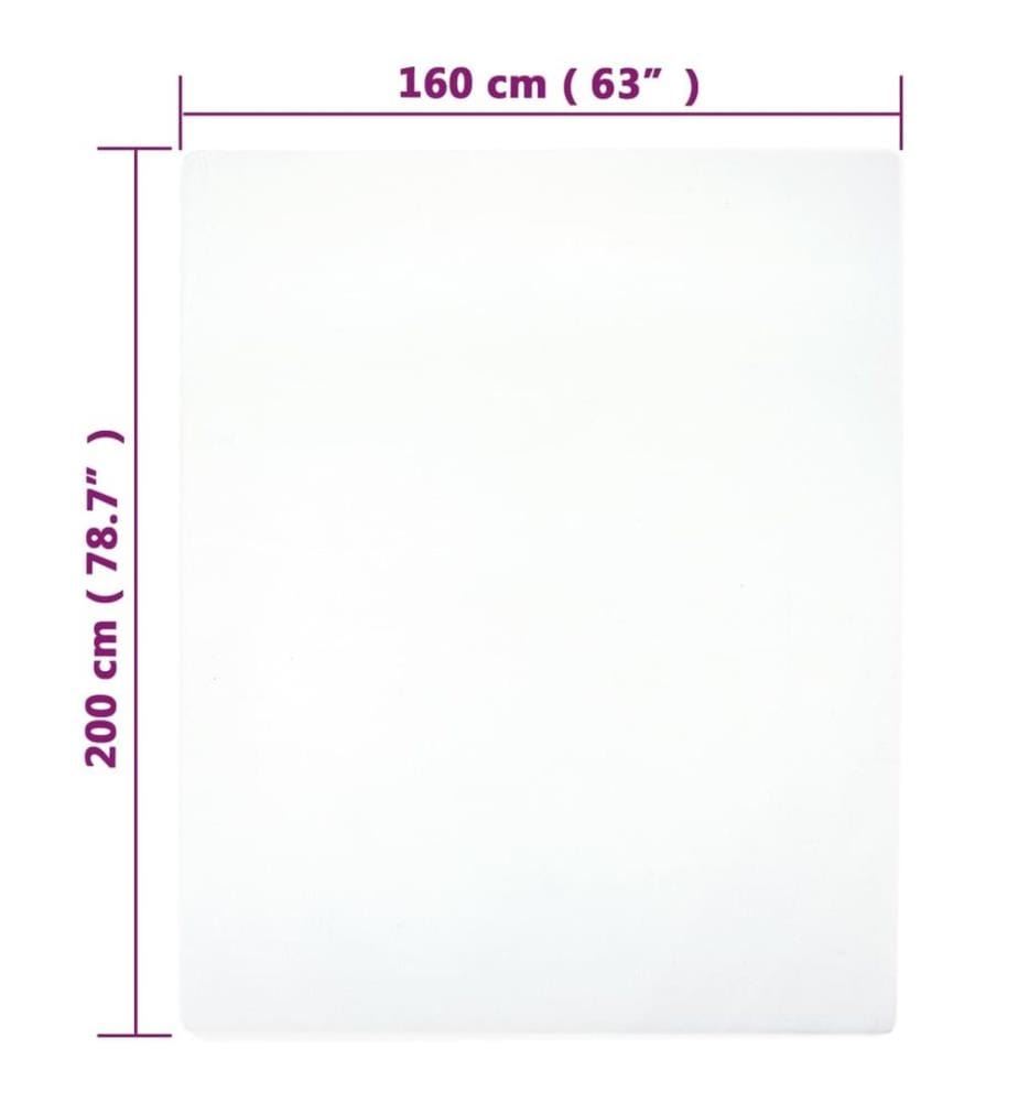 Spannbettlaken Jersey Weiss 160x200 cm Baumwolle