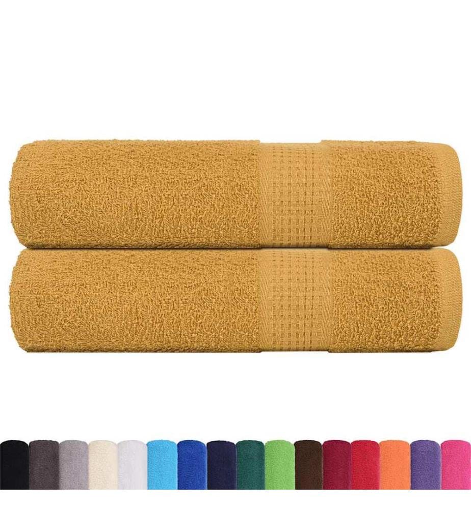 Serviettes de bain FROGN 2 pcs doré 100x150 cm 360 g/m²