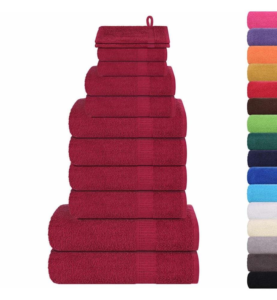 Ensemble de serviettes FROGN 12 pcs bordeaux 360 g/m²