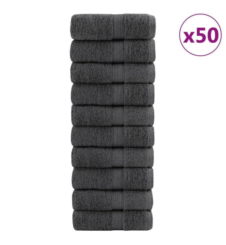 Premium-Waschtücher SOLUND 50 Stk. Anthrazit 30x30 cm 600 g/m²