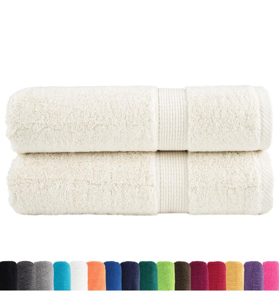 Premium Badetücher SOLUND 2 Stk. Creme 100x150 cm 600 g/m²