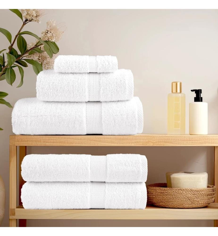 6 tlg. Premium-Handtuch-Set SOLUND Weiss 600 g/m²