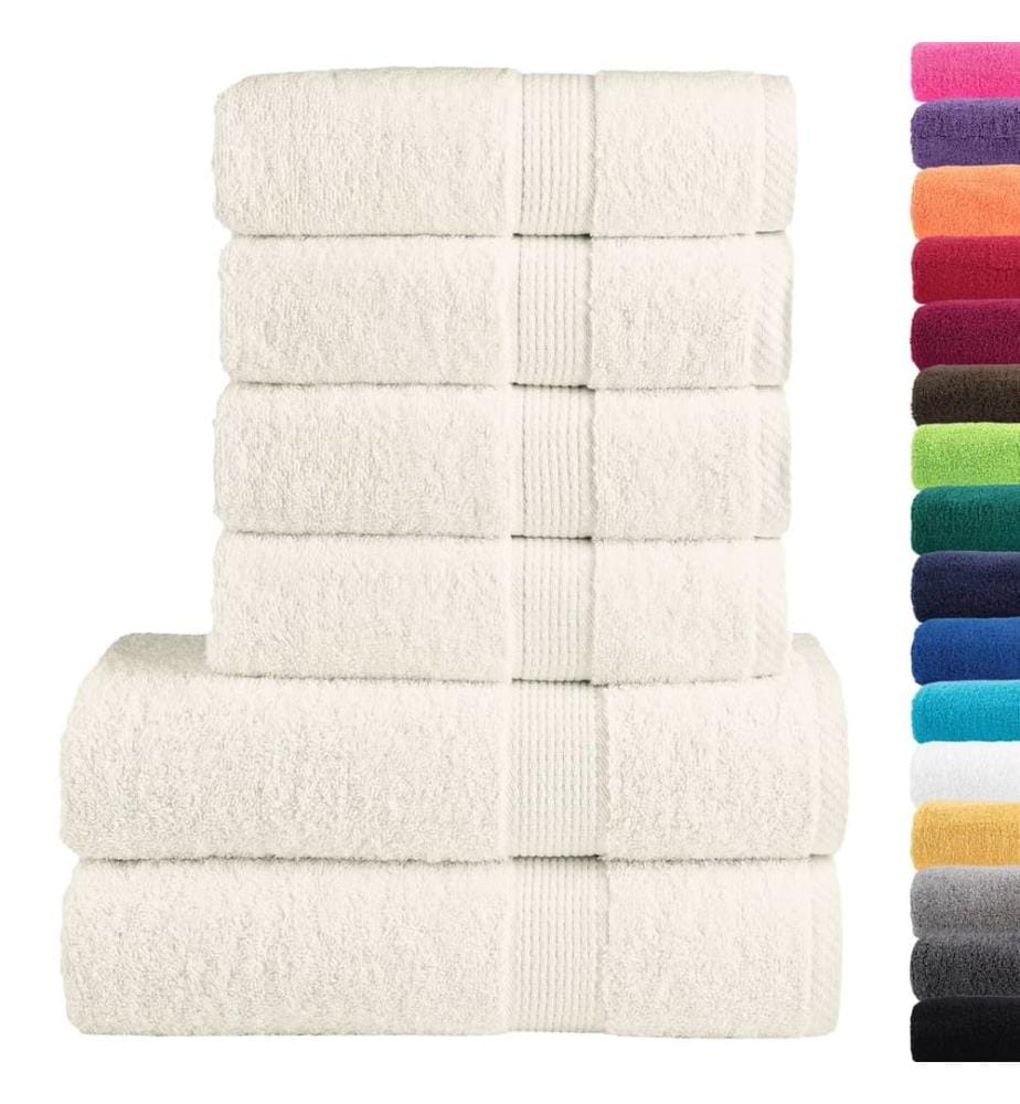 6 tlg. Premium-Handtuch-Set SOLUND Creme 600 g/m²