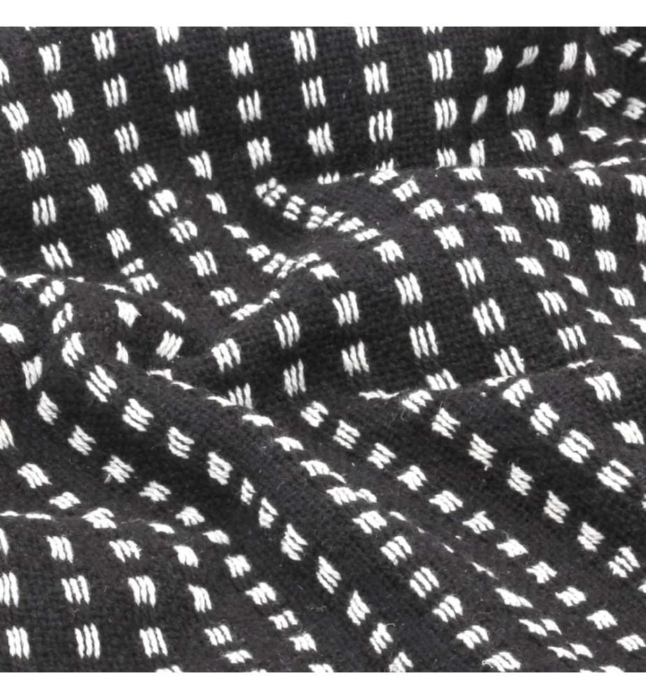 Überwurf Baumwolle Kariert 160x210 cm Schwarz