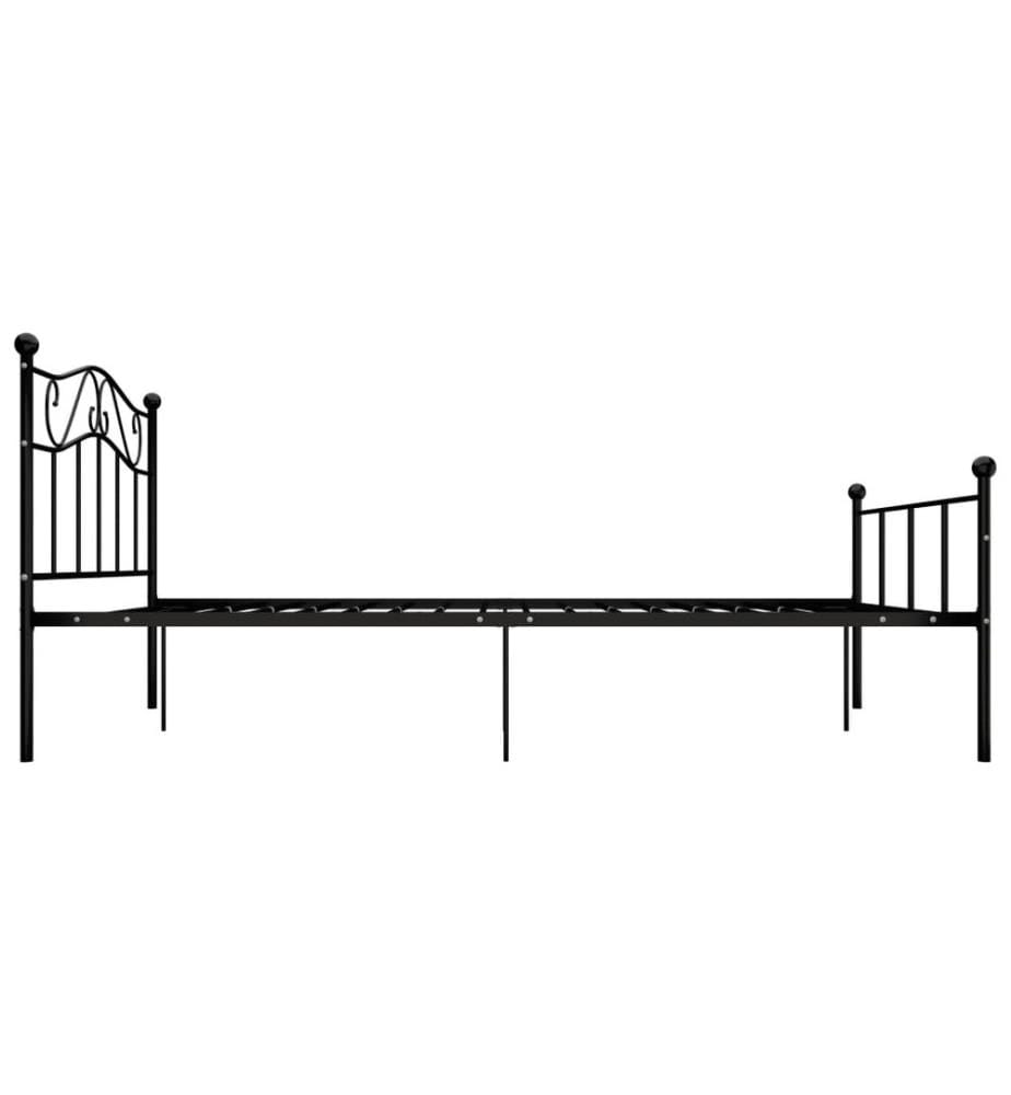 Cadre de lit sans matelas noir métal 120x200 cm