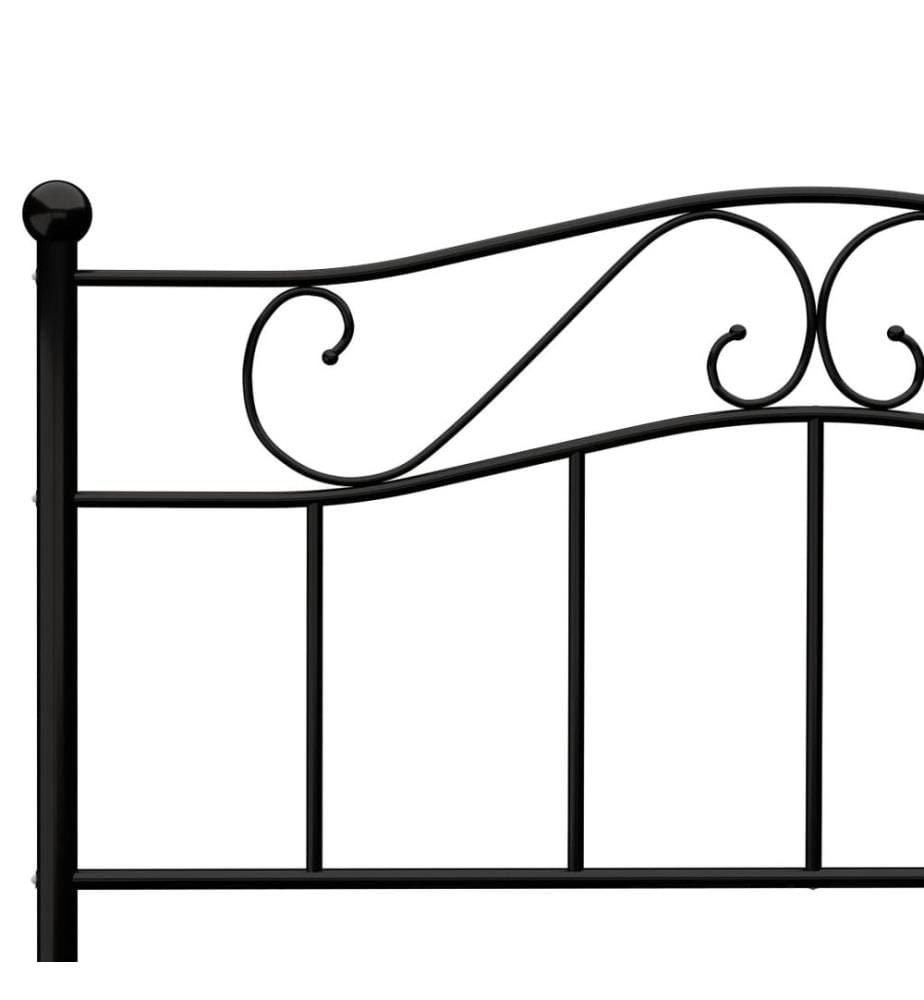 Cadre de lit sans matelas noir métal 120x200 cm