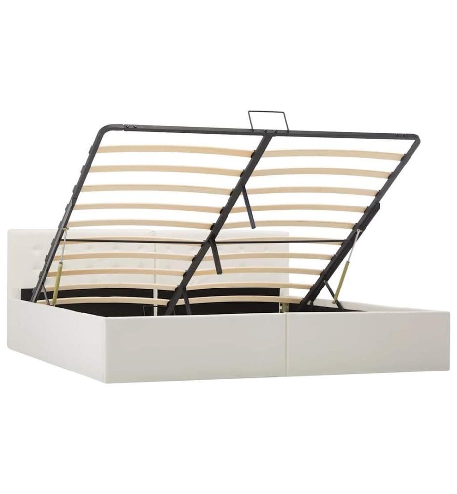 Cadre de lit avec rangement hydraulique 180x200 cm similicuir