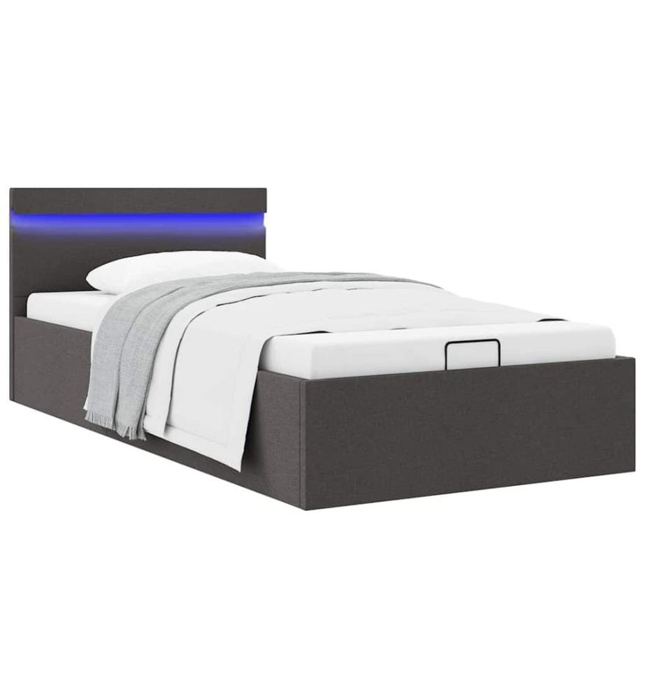 Cadre de lit à rangement hydraulique sans matelas 100x200 cm