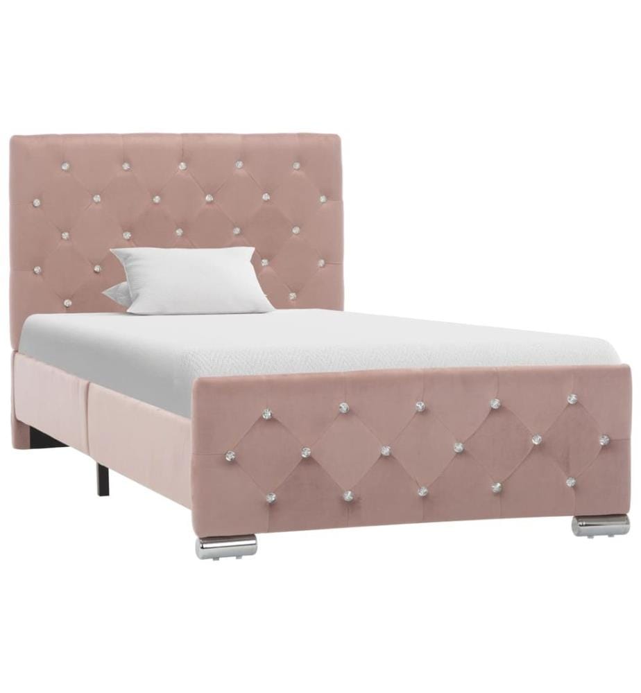 Bettgestell Rosa Samt 90x200 cm