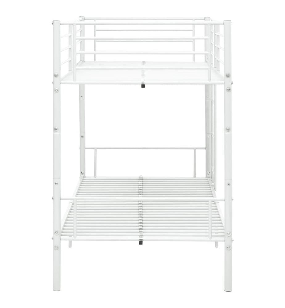 Lit superposé sans matelas blanc métal 90x200 cm