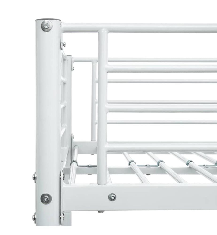 Lit superposé sans matelas blanc métal 90x200 cm