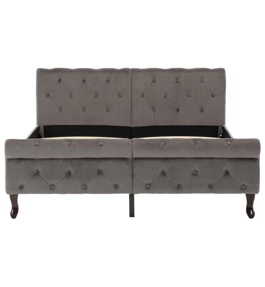 Bettgestell Grau Samt 140 x 200 cm