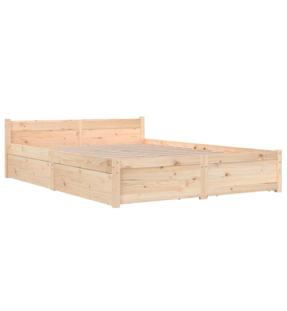 Cadre de lit sans matelas avec tiroirs 120x200 cm