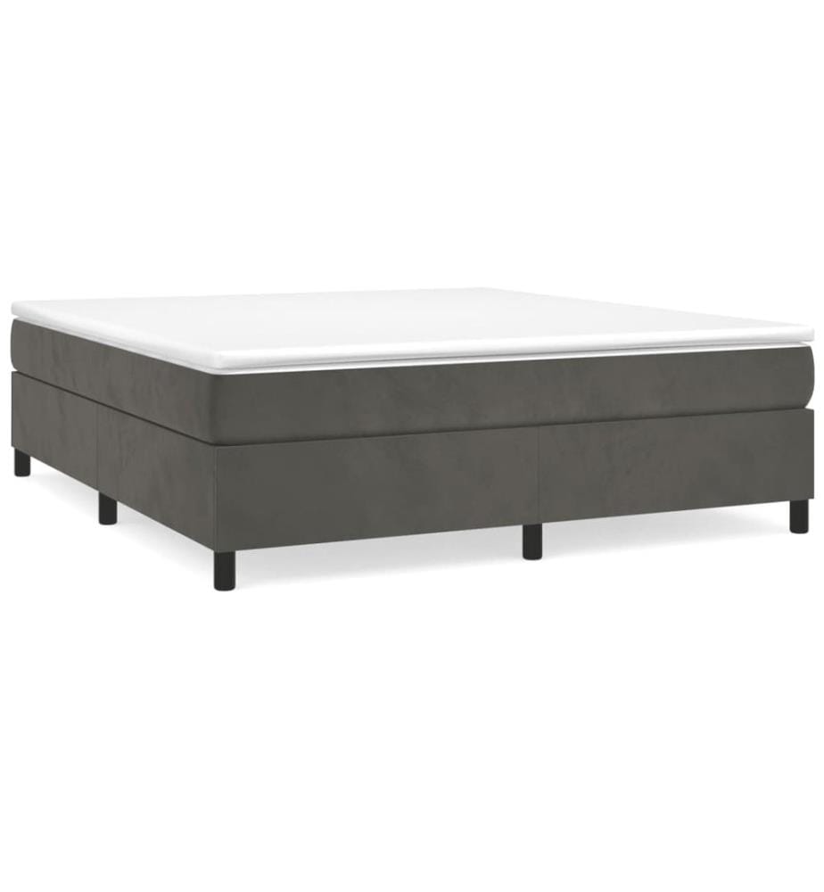 Cadre de lit gris foncé 160x200 cm velours