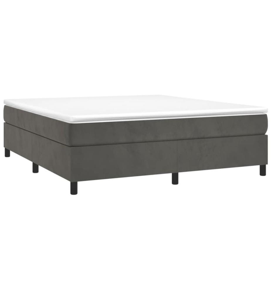Cadre de lit gris foncé 160x200 cm velours