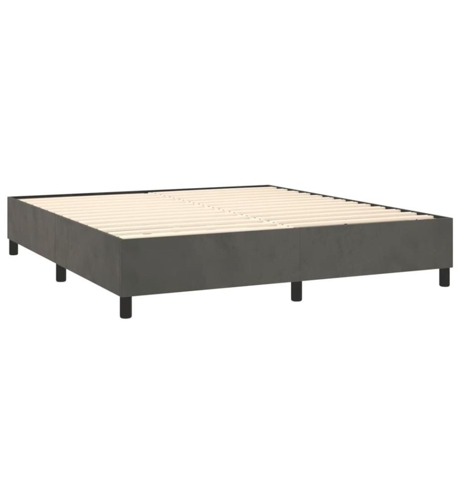 Cadre de lit gris foncé 160x200 cm velours
